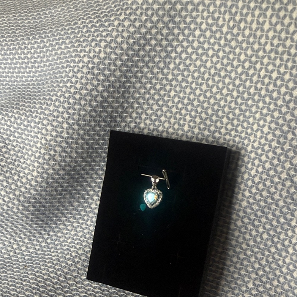 Heart Pendant Necklace with Blue Gemstone Sterling 925